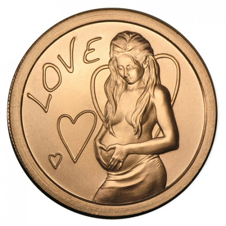 2015 * Copper Round 1 OZ Cuivre "Love" FDC