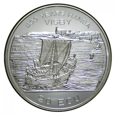 1994 * 20 Ecu Argent Suède "800e Anniversaire Port de Visby" (X 18) BE