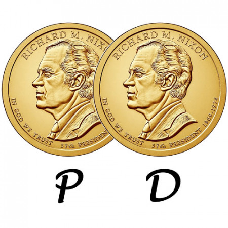 2016 * 2 x 1 Dollar États-Unis "Richard Nixon - 37th" P+D