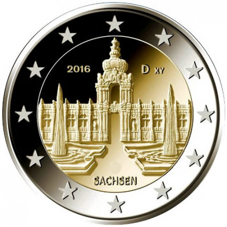 2016 * 2 Euro ALLEMAGNE "Zwinger à Dresde - Saxe" UNC