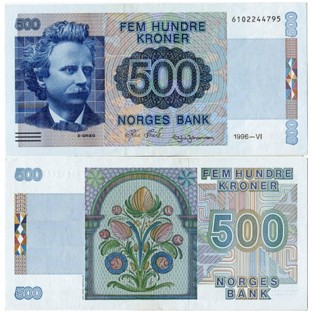 1996 * Billet Norvège 500 Kroner “Edvard Grieg” (p44c) SUP