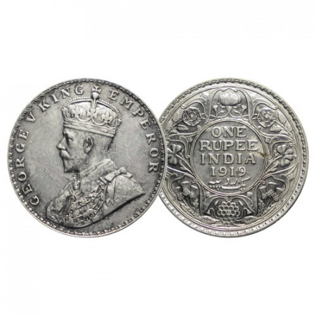 1919 (b) * 1 Rupee Argent Inde Britannique "George V" (KM 524) TTB+