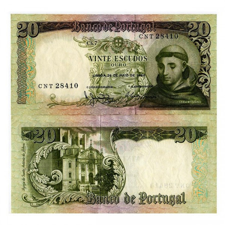 1964 * Billet 20 Escudos Portugal "Santo Antonio" (p167) NEUF