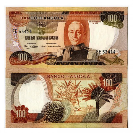 1972 * Billet Angola 100 Escudos "M Carmona" (p101) NEUF