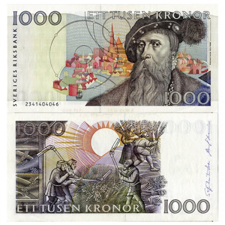 ND (1992) * Billet Suède 1000 Kronor “Gustav Vasa” (p60a) NEUF