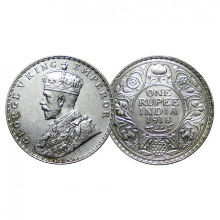 1918 (b) * 1 Rupee Argent Inde Britannique "George V" (KM 524) prFDC