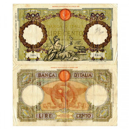 1939 (19/07)* Billet Italie Royaume 100 Lire "Aquila Romana - Roma" Testina, Fascio BI.399 (p55b) TB