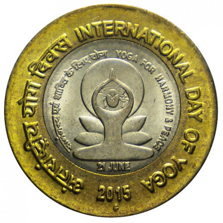 2015 * 10 Roupies Inde "Journée Internationale de Yoga" UNC