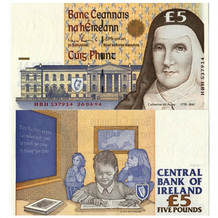 1994 * Billet Irlande Eire 5 Pounds "Sister C McAuley" (p75a) NEUF