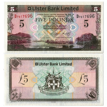 2007 * Billet Irlande du Nord 5 Pounds "Ulster Bank" (p340) NEUF