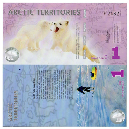 2012 * Billet Polymère Territoires Arctique 1 dollar NEUF