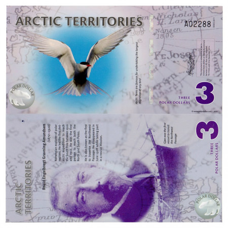 2011 * Billet Polymère Territoires Arctique 3 dollars NEUF