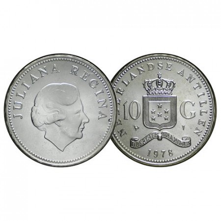 1978 * 10 Gulden Argent Antilles Néerlandaises "Juliana - 150e Banque Nationale" (KM 20) FDC