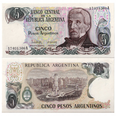ND (1983-84) * Billet Argentine 5 Pesos Argentino "J de San Martín" (p312a) NEUF