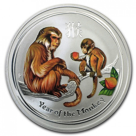 2016 * 1 Dollar Argent 1 OZ Australie "An de la Singe" Coloré