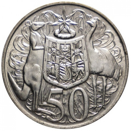 1966 * 50 Cents Argent Australie "Armoiries de l'Australie" (KM 67) SUP