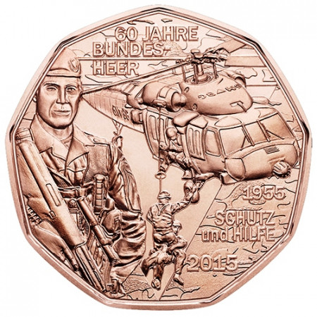 2015 * 5 Euro Cuivre AUTRICHE "Forces Armées Autrichiennes"