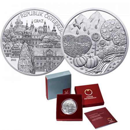 2012 * 10 Euro Argent AUTRICHE "Provinces Fédérales - Styria (Steiermark)" BE