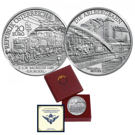 2009 * 20 Euro Argent AUTRICHE "Chemins de Fer Autrichiens - The Electric Railway" BE