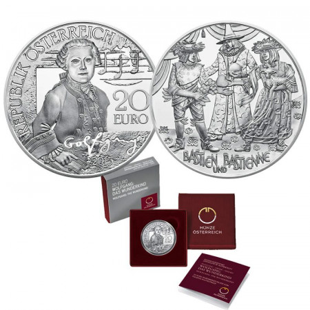 2015 * 20 Euro Argent AUTRICHE "Mozart - The Wunderkind" BE