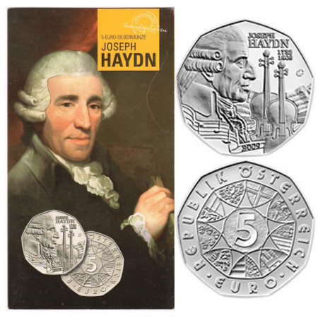 2009 * 5 Euro Argent AUTRICHE "200e Anniversaire de la Mort de Joseph Haydn" BU