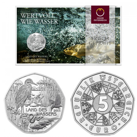 2013 * 5 Euro Argent AUTRICHE "Land of Water" BU