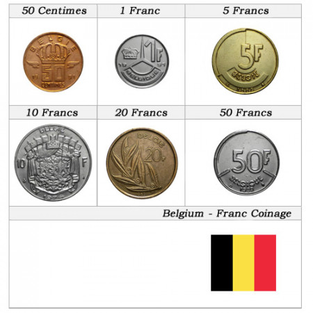 Ans Divers * Série 6 Pièces Belgique "Franc"