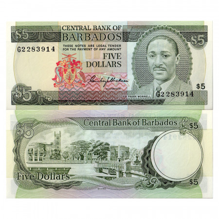 1975 * Billet Barbade 5 dollars NEUF