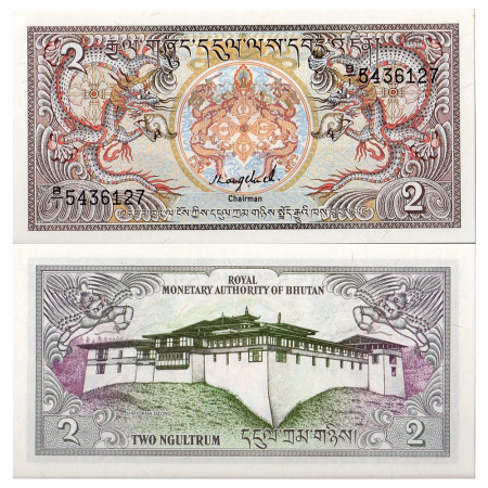 ND (1986) * Billete Bhoutan 2 Ngultrum (p13) NEUF