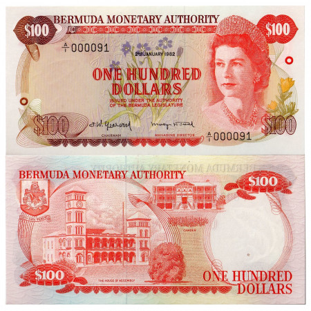 1982 * Billet Bermudes 100 dollars NEUF