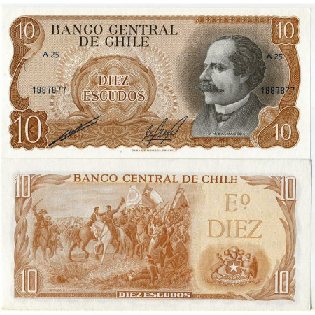 ND (1967-76) * Billet Chili 10 Escudos "José M Balmaceda" (p143) NEUF