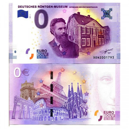 2017-1 * Billet Souvenir Allemagne Union Européenne 0 Euro "Deutsches Röntgen-Museum Entdecker Der Röntgenstrahlen" NEUF
