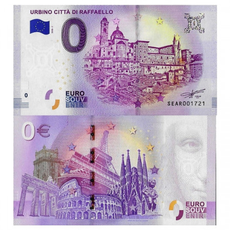 2018-1 * Billet Souvenir Italie Union Européenne 0 Euro "Urbino - Città di Raffaello" NEUF