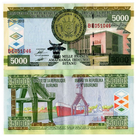 2013 * Billet Burundi 5000 Francs (p48) SUP