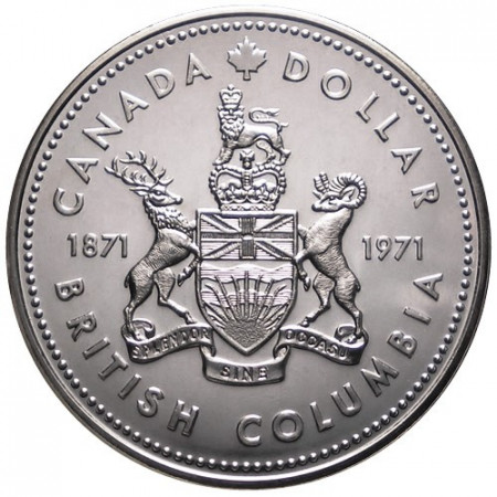 1971 * 1 Dollar Argent Canada "British Columbia" (KM 80) PROOF