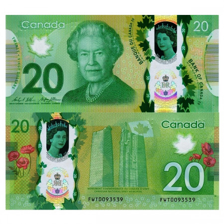 2015 * Billet Polymère Canada 20 Dollars "Queen Elizabeth II - Longest-reigning" (p111) NEUF