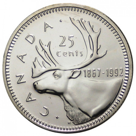 1992 * Quart de Dollar (25 Cents) Canada "125th Anniversary Confederation" (KM 207) BU