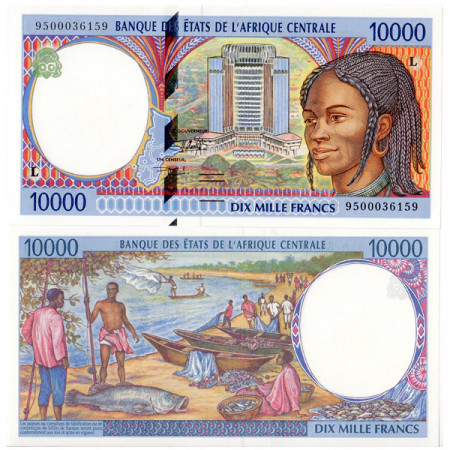 1995 L * Billet états Afrique Centrale "Gabon" 10000 francs NEUF
