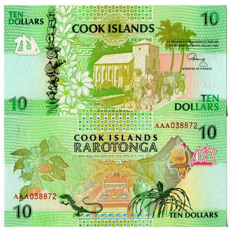 ND (1992) * Billet Îles Cook 10 Dollars (p8a) NEUF