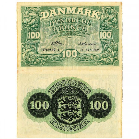 1960 * Billet Danemark 100 Kroner (p39n) TTB+