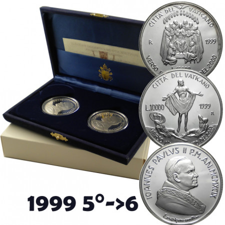 1999 * Diptyque 10000 Lire Vatican "Jubilé de l'an 2000" BE