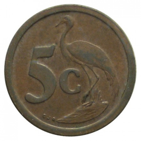 1990 * 5 Cents Afrique du Sud "Blue Crane" (KM 134) SUP