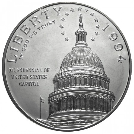 1994 * 1 Dollar en argent États-Unis BE U.S. Capitol Bicentennial S