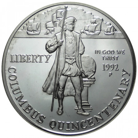 1992 * 1 Dollar en argent États-Unis BE 500e anniversaire découverte de l'Amérique P