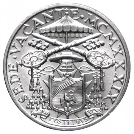 1939 * 5 lire argent Vatican Sede Vacante