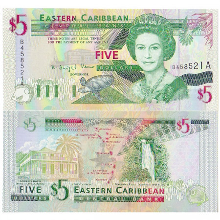 ND (1994) * Billet East Caribbean States "Antigua" 5 Dollars NEUF