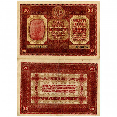 1918 * Billet Italie 20 Lire "Buono di Cassa Veneta - Occupation Austro-Allemande" (pM7) SUP