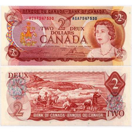 1974 * Billet Canada 2 Dollars "Elizabeth II - Inuits" (p86a) NEUF