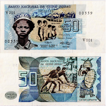 1975 * Billet Guinée-Bissau 50 Pesos "Pansau Na Isna" (p1) NEUF