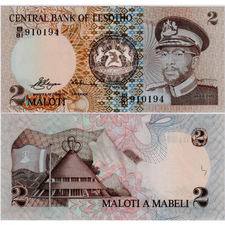 1981 * Billet Lesotho 2 Maloti "King Moshoeshoe II" (p4a) NEUF